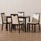Baxton Studio Evelyn Beige Upholstered and Brown Finished 5-Piece Dining Set 142-8033-8026 - alternate 5